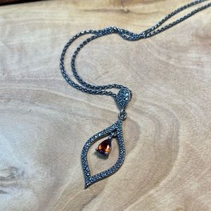 Artisan Handmade 925 Silver locket with Marcasite and Garnet